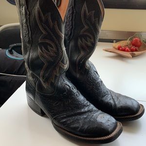 Lucchese ostrich men’s square toe boots